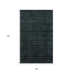 HomeRoots 4' Charcoal and Black Abstract Hand-Woven Area Rug – Elegant Texture for Modern Spaces and Comfort 8' X 10' 570221