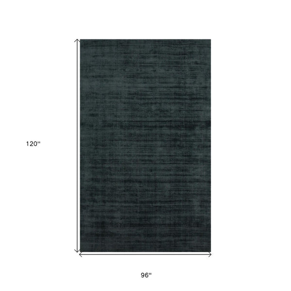 HomeRoots 4' Charcoal and Black Abstract Hand-Woven Area Rug – Elegant Texture for Modern Spaces and Comfort 8' X 10' 570221