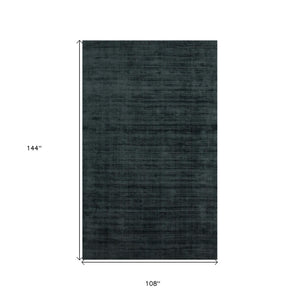 HomeRoots 4' Charcoal and Black Abstract Hand-Woven Area Rug – Elegant Texture for Modern Spaces and Comfort 9' X 12' 570222