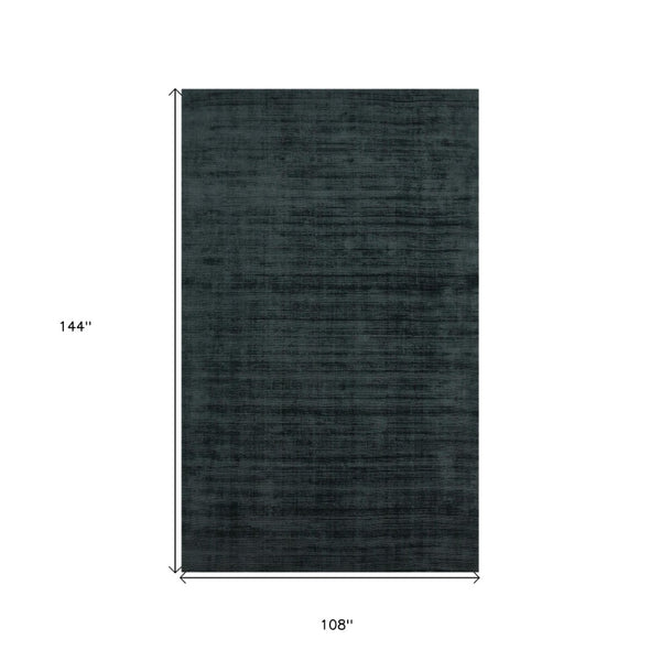 HomeRoots 4' Charcoal and Black Abstract Hand-Woven Area Rug – Elegant Texture for Modern Spaces and Comfort 9' X 12' 570222