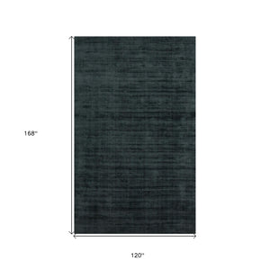 HomeRoots 4' Charcoal and Black Abstract Hand-Woven Area Rug – Elegant Texture for Modern Spaces and Comfort 10' X 14' 570223