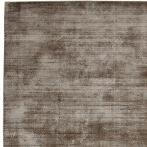 HomeRoots 4' Hand-Woven Brown and Gray Abstract Area Rug – Soft Viscose, Contemporary Elegance for Any Space 4' X 6' 570225