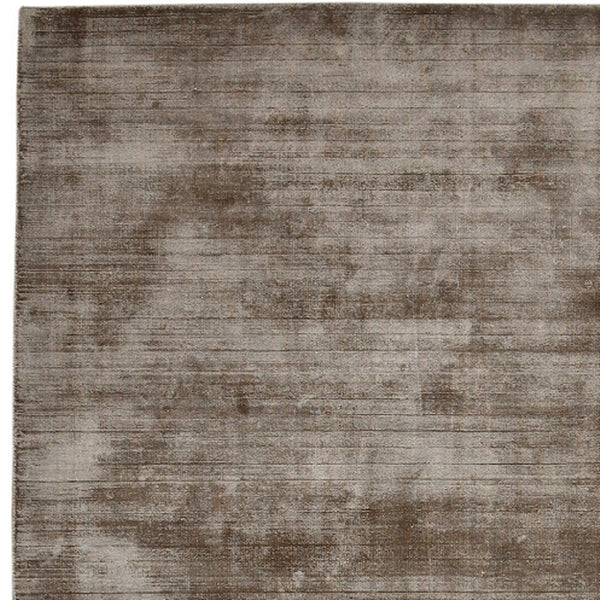 HomeRoots 4' Hand-Woven Brown and Gray Abstract Area Rug – Soft Viscose, Contemporary Elegance for Any Space 4' X 6' 570225