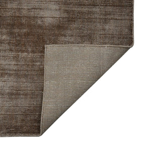 HomeRoots 4' Hand-Woven Brown and Gray Abstract Area Rug – Soft Viscose, Contemporary Elegance for Any Space 4' X 6' 570225