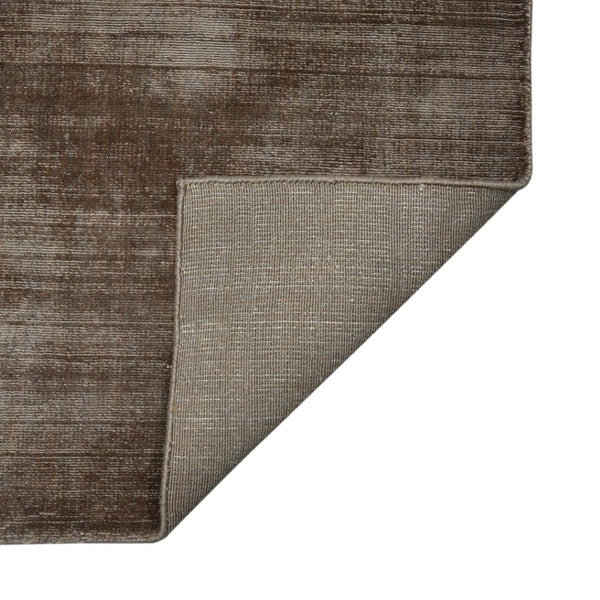 HomeRoots 4' Hand-Woven Brown and Gray Abstract Area Rug – Soft Viscose, Contemporary Elegance for Any Space 4' X 6' 570225