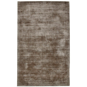 HomeRoots 4' Hand-Woven Brown and Gray Abstract Area Rug – Soft Viscose, Contemporary Elegance for Any Space 5' X 8' 570226