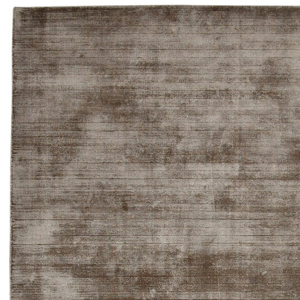 HomeRoots 4' Hand-Woven Brown and Gray Abstract Area Rug – Soft Viscose, Contemporary Elegance for Any Space 8' X 10' 570227