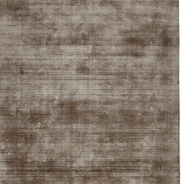 HomeRoots 4' Hand-Woven Brown and Gray Abstract Area Rug – Soft Viscose, Contemporary Elegance for Any Space 9' X 12' 570228