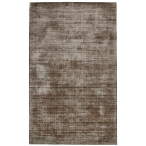 HomeRoots 4' Hand-Woven Brown and Gray Abstract Area Rug – Soft Viscose, Contemporary Elegance for Any Space 9' X 12' 570228