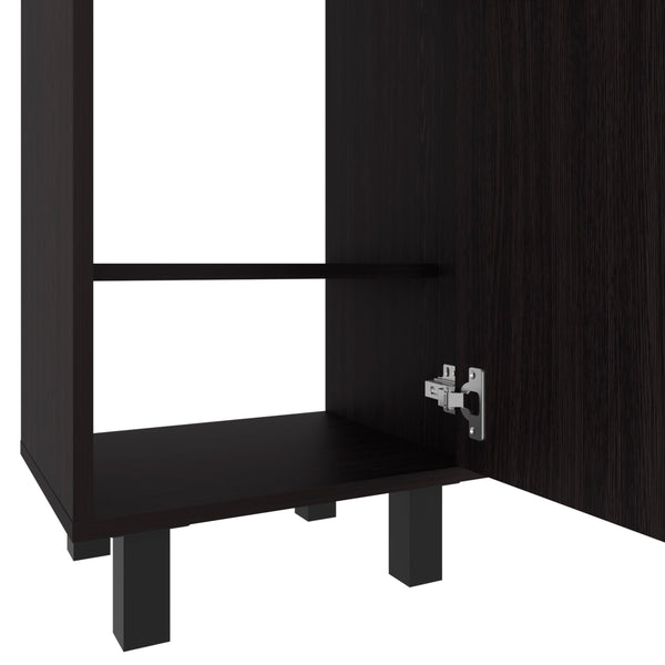 English Elm Bathroom Sleek Single-Door Vanity with Integrated Sink — Modern Minimalist Engineered Wood Storage, Durable & Eco-Friendly Black 33.86 L x 18.9 W x 11.42 H B097P296887