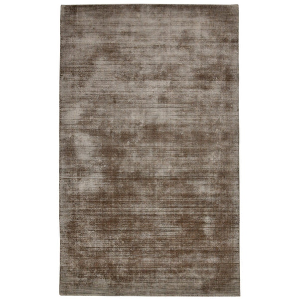 HomeRoots 4' Hand-Woven Brown and Gray Abstract Area Rug – Soft Viscose, Contemporary Elegance for Any Space 10' X 14' 570229