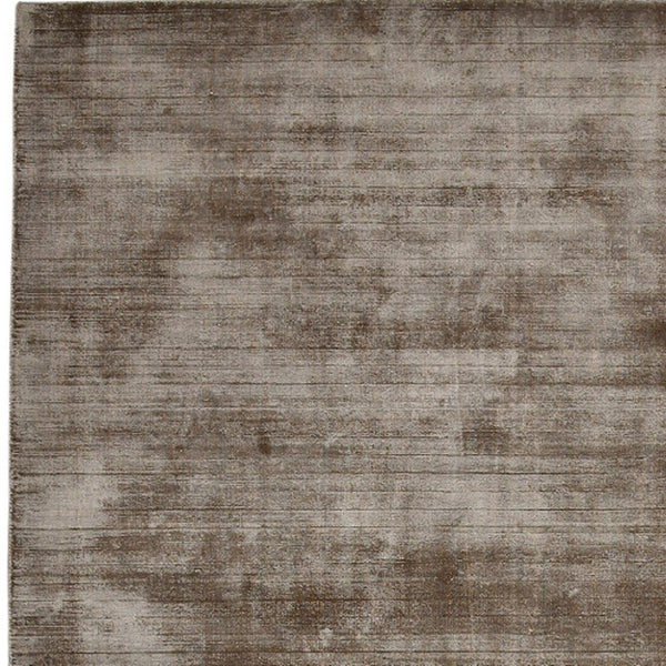 HomeRoots 4' Hand-Woven Brown and Gray Abstract Area Rug – Soft Viscose, Contemporary Elegance for Any Space 10' X 14' 570229