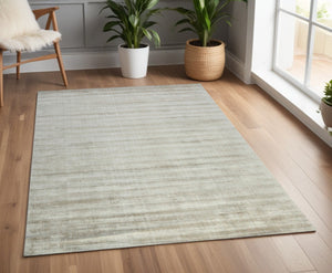 HomeRoots 4' Hand-Woven Ivory and Gray Abstract Area Rug – Modern Sophistication for Any Space, Durable Elegance 4' X 6' 570231