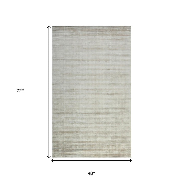 HomeRoots 4' Hand-Woven Ivory and Gray Abstract Area Rug – Modern Sophistication for Any Space, Durable Elegance 4' X 6' 570231