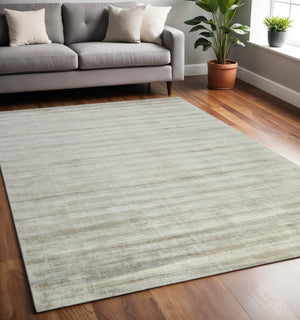 HomeRoots 4' Hand-Woven Ivory and Gray Abstract Area Rug – Modern Sophistication for Any Space, Durable Elegance 5' X 8' 570232