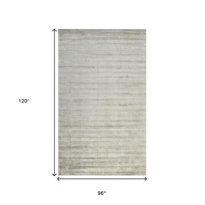 HomeRoots 4' Hand-Woven Ivory and Gray Abstract Area Rug – Modern Sophistication for Any Space, Durable Elegance 8' X 10' 570233