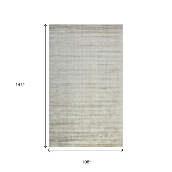 HomeRoots 4' Hand-Woven Ivory and Gray Abstract Area Rug – Modern Sophistication for Any Space, Durable Elegance 9' X 12' 570234