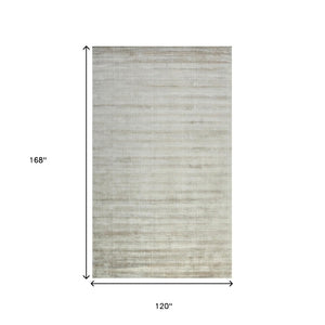 HomeRoots 4' Hand-Woven Ivory and Gray Abstract Area Rug – Modern Sophistication for Any Space, Durable Elegance 10' X 14' 570235