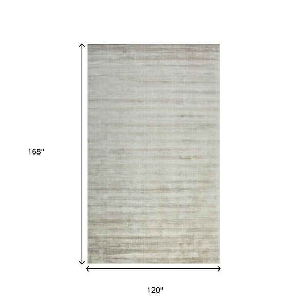 HomeRoots 4' Hand-Woven Ivory and Gray Abstract Area Rug – Modern Sophistication for Any Space, Durable Elegance 10' X 14' 570235