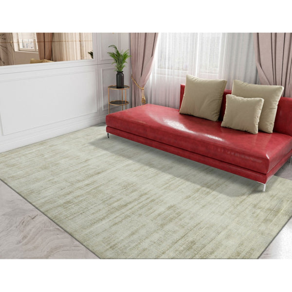 HomeRoots 4' Sand and Ivory Abstract Hand-Woven Area Rug - Artisanal Charm for Cozy, Modern Spaces 5' X 8' 570238