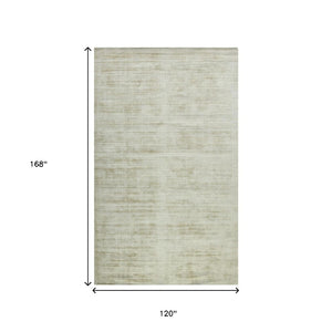 HomeRoots 4' Sand and Ivory Abstract Hand-Woven Area Rug - Artisanal Charm for Cozy, Modern Spaces 10' X 14' 570241