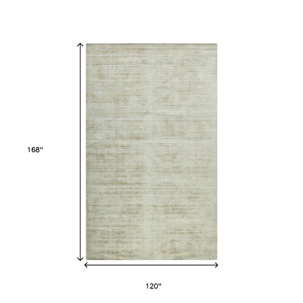 HomeRoots 4' Sand and Ivory Abstract Hand-Woven Area Rug - Artisanal Charm for Cozy, Modern Spaces 10' X 14' 570241