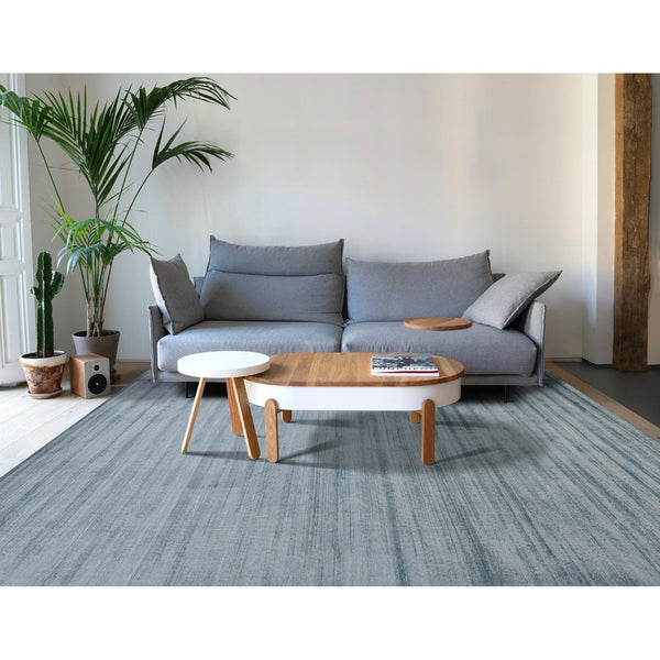 HomeRoots 4' Hand-Woven Striped Area Rug in Light and Dark Blue – Artisan Crafted for Cozy Spaces & Style 4' X 6' 570243