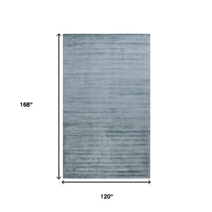 HomeRoots 4' Hand-Woven Striped Area Rug in Light and Dark Blue – Artisan Crafted for Cozy Spaces & Style 10' X 14' 570247