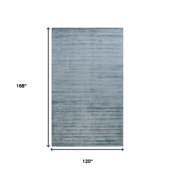 HomeRoots 4' Hand-Woven Striped Area Rug in Light and Dark Blue – Artisan Crafted for Cozy Spaces & Style 10' X 14' 570247