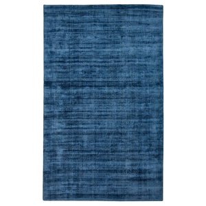 HomeRoots 4' Dark Blue Striped Hand-Woven Area Rug – Artisan Crafted Soft Viscose for Timeless Elegance in Any Room 10' X 14' 570253