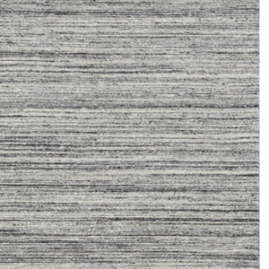 HomeRoots 4' Striped Wool Area Rug in Ivory, Gray & Black – Hand-Woven Artisan Design for Cozy Spaces 4' X 6' 570255