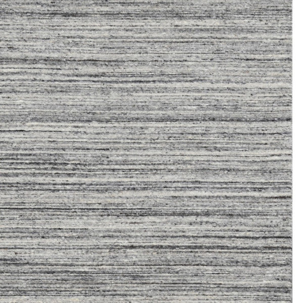HomeRoots 4' Striped Wool Area Rug in Ivory, Gray & Black – Hand-Woven Artisan Design for Cozy Spaces 4' X 6' 570255