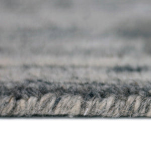 HomeRoots 4' Striped Wool Area Rug in Ivory, Gray & Black – Hand-Woven Artisan Design for Cozy Spaces 4' X 6' 570255
