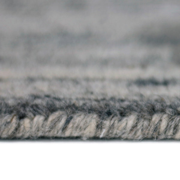 HomeRoots 4' Striped Wool Area Rug in Ivory, Gray & Black – Hand-Woven Artisan Design for Cozy Spaces 4' X 6' 570255