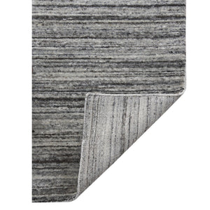 HomeRoots 4' Striped Wool Area Rug in Ivory, Gray & Black – Hand-Woven Artisan Design for Cozy Spaces 4' X 6' 570255