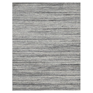 HomeRoots 4' Striped Wool Area Rug in Ivory, Gray & Black – Hand-Woven Artisan Design for Cozy Spaces 4' X 6' 570255