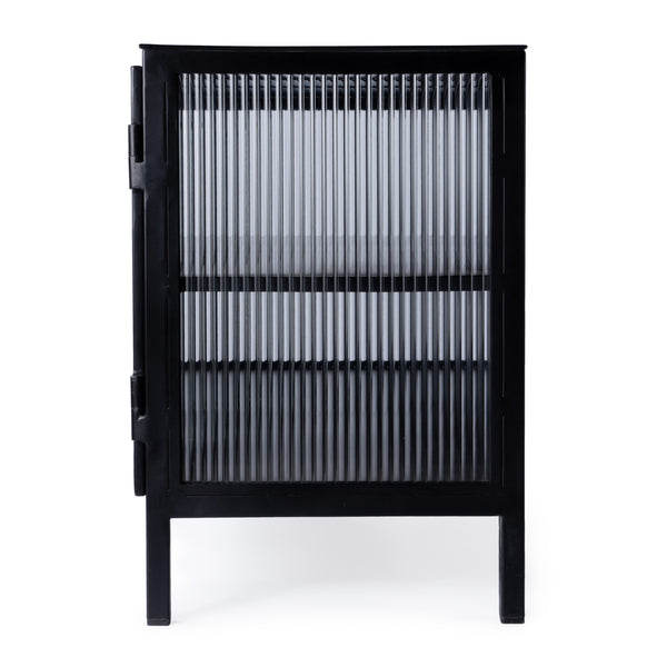 Butler Specialty Hoxton Ribbed Glass Tv Stand - Elevate Your Living Room With Urban Chic Style And Modern Design Black Iron,Glass 5703025-butler