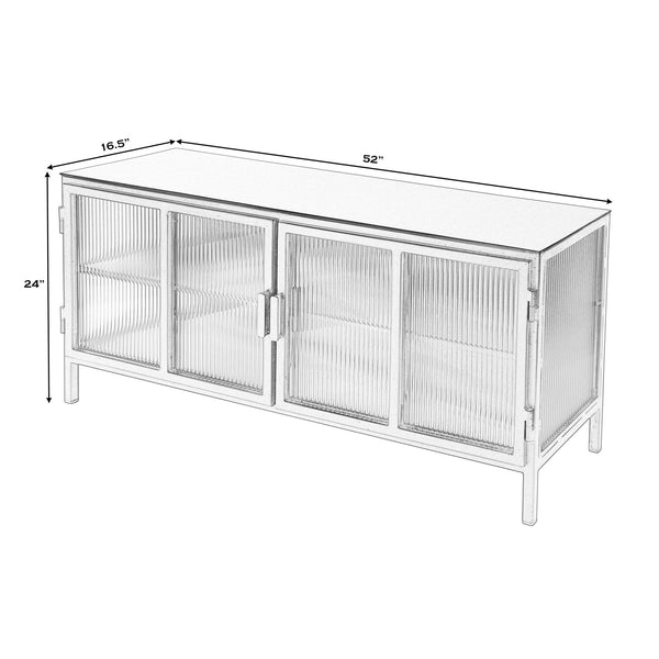 Butler Specialty Hoxton Ribbed Glass Tv Stand - Elevate Your Living Room With Urban Chic Style And Modern Design Black Iron,Glass 5703025-butler