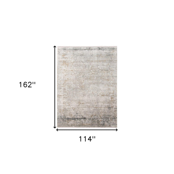 HomeRoots 5' Hand Woven Wool Area Rug with Stripes in Beige, Gray, and Orange - Rustic Charm for Any Space 10' X 14' 570306