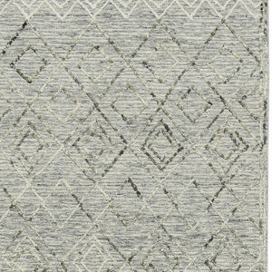 HomeRoots 5' Gray Ivory and Black Wool Argyle Hand Hooked Area Rug – Timeless Design for Cozy Interiors 5' X 8' 570312