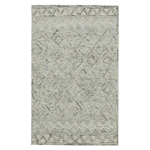 HomeRoots 5' Gray Ivory and Black Wool Argyle Hand Hooked Area Rug – Timeless Design for Cozy Interiors 5' X 8' 570312