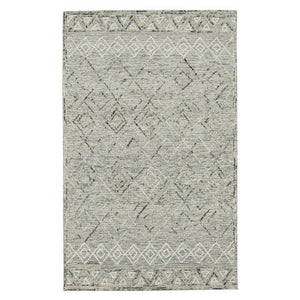 HomeRoots 5' Gray Ivory and Black Wool Argyle Hand Hooked Area Rug – Timeless Design for Cozy Interiors 8' X 10' 570313