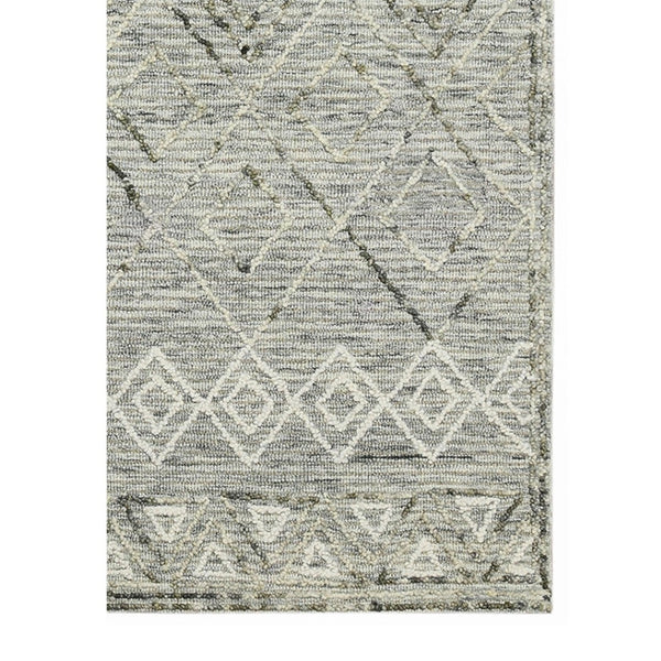 HomeRoots 5' Gray Ivory and Black Wool Argyle Hand Hooked Area Rug – Timeless Design for Cozy Interiors 9' X 13' 570314