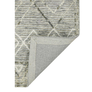 HomeRoots 5' Gray Ivory and Black Wool Argyle Hand Hooked Area Rug – Timeless Design for Cozy Interiors 9' X 13' 570314