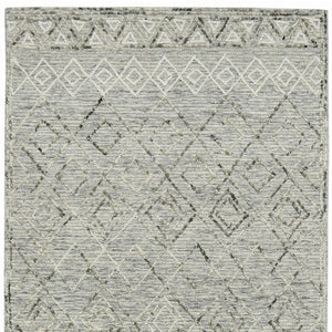 HomeRoots 5' Gray Ivory and Black Wool Argyle Hand Hooked Area Rug – Timeless Design for Cozy Interiors 9' X 13' 570314
