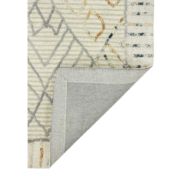 HomeRoots 8' Hand Hooked Wool Area Rug - Earthy Southwestern Design in Ivory, Gray, and Rust for Cozy Spaces 8' X 10' 570317