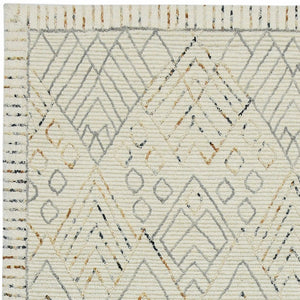 HomeRoots 8' Hand Hooked Wool Area Rug - Earthy Southwestern Design in Ivory, Gray, and Rust for Cozy Spaces 8' X 10' 570317