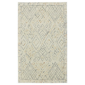 HomeRoots 8' Hand Hooked Wool Area Rug - Earthy Southwestern Design in Ivory, Gray, and Rust for Cozy Spaces 9' X 13' 570318