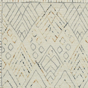 HomeRoots 8' Hand Hooked Wool Area Rug - Earthy Southwestern Design in Ivory, Gray, and Rust for Cozy Spaces 9' X 13' 570318