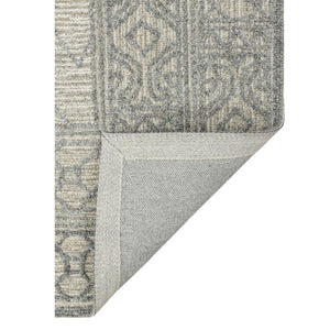 HomeRoots 5' Hand-Hooked Wool Southwestern Area Rug - Gray & Ivory, Artisan Crafted for Cozy Spaces 5' X 8' 570320